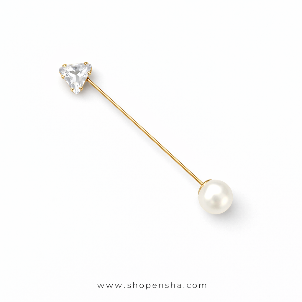 Crystal Pearl Statement Pin