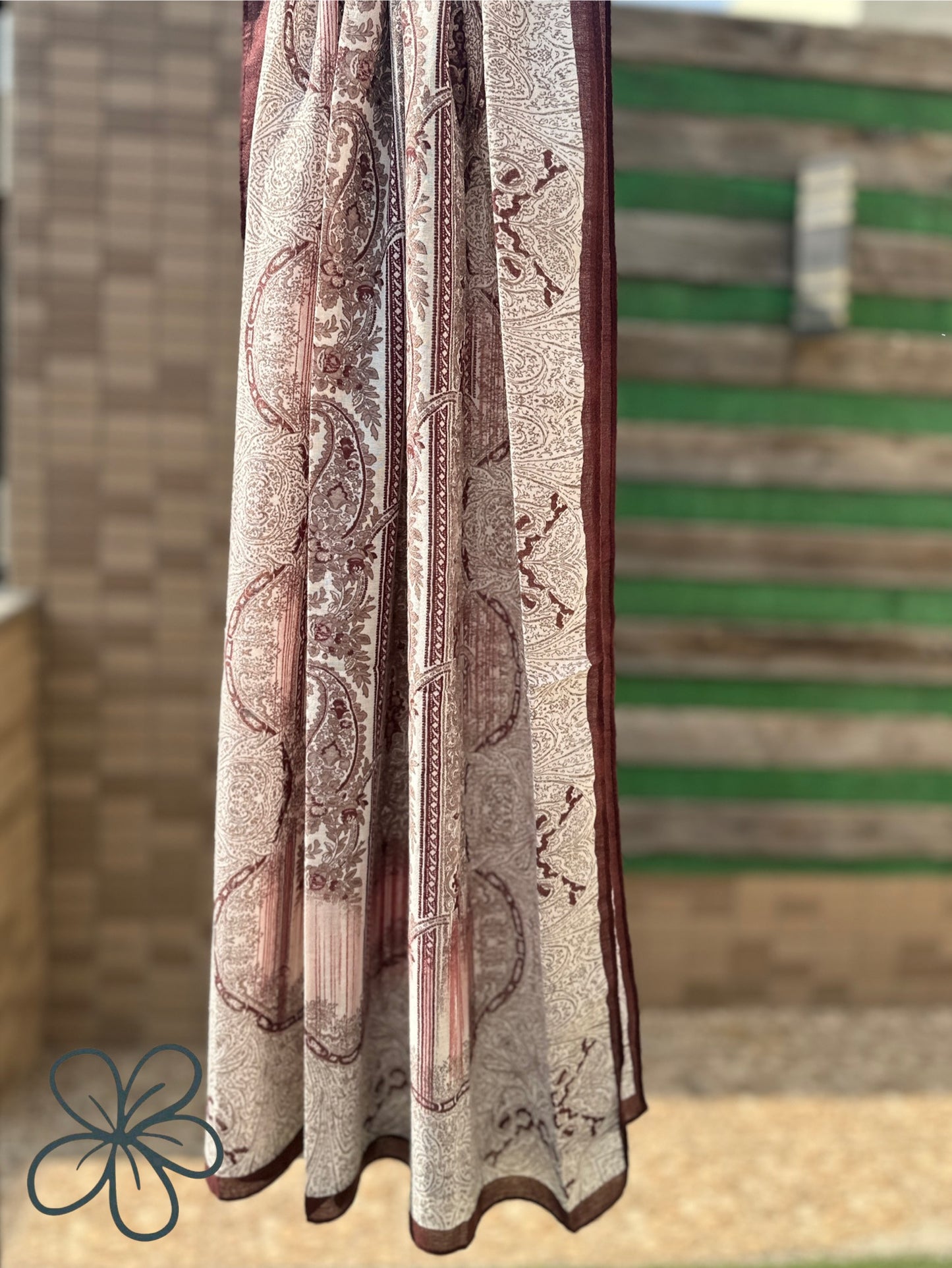 Vintage Maroon Paisley Wrap