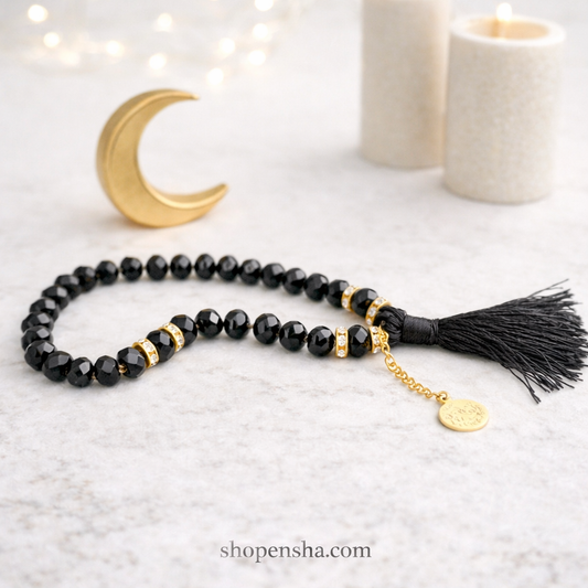 Black & Gold Crystal Tasbeeh